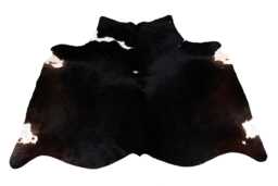 Black & White Cowhide Rug Large Hair-On Leather Accent - 60x60 Inches - thumbnail 1