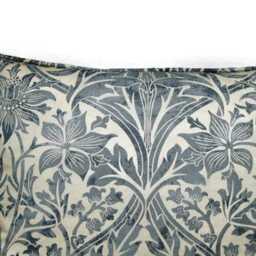 William Morris Bluebell Cushion Cover Teal & Beige Cotton Pillow - thumbnail 2