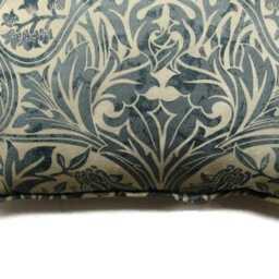 William Morris Bluebell Cushion Cover Teal & Beige Cotton Pillow - thumbnail 3