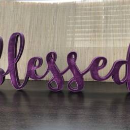 Wooden Blessed Sign Free Standing Letters Standing Or Wall Decor Sig, Cut Out Wooden , Inspirational Sign - thumbnail 2