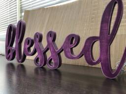 Wooden Blessed Sign Free Standing Letters Standing Or Wall Decor Sig, Cut Out Wooden , Inspirational Sign - thumbnail 1