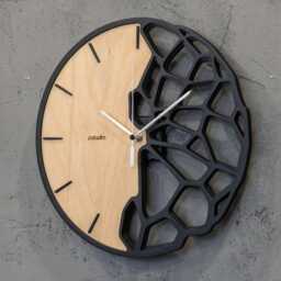 "Futuristic Organic Wall Clock, Original Digital Design - Svg, Dxf For Cnc Laser Cutting Made Of 3mm Plywood, Diy Project, ""Kletka 3.0" - thumbnail 2