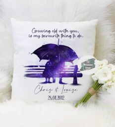 Personalised Galaxy Couple Bench Cushion, Anniversary Gift - thumbnail 1
