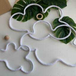 Floating Cloud Wall Decor Set Kids Room Handmade Nursery Art - thumbnail 4