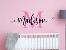 Girls Name Decal - Wall Nursery Vinyl Nursery Custom - thumbnail 1