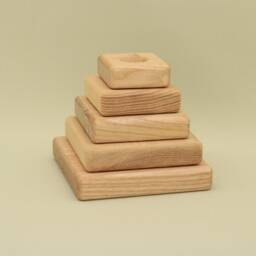 Handmade Wooden Stacking Pyramid Montessori Baby Toy - thumbnail 3