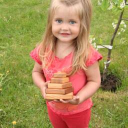 Handmade Wooden Stacking Pyramid Montessori Baby Toy - thumbnail 4