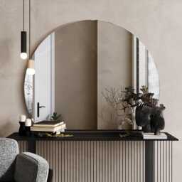 Sleek Frameless Mirror, Luxury Cut Circle Bedroom Elegant Decorative Bathroom Mirror
