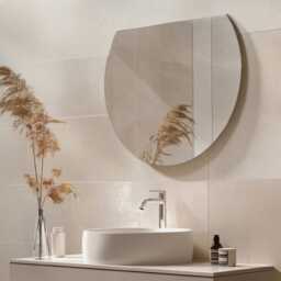 Sleek Frameless Mirror, Luxury Cut Circle Bedroom Elegant Decorative Bathroom Mirror - thumbnail 3