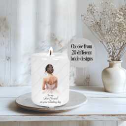 Personalised Candle, Ceramic Wedding Gift, Tealight Holder, Bride Candle For Bride, Era