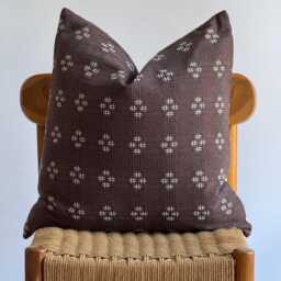 "Purple Boho Pillow Cover Hill Tribe Woven Cotton, Home Decor - 20"" X 20" - thumbnail 2