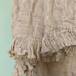 Linen Throw Blanket , Sisi' With Ruffle Edges - Shabby Chic Bed Scarf - thumbnail 2