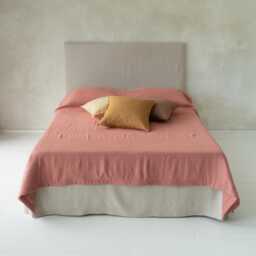 Custom Linen Blanket, Natural Bedspread, Cotton Or Wool Fill Quilt Comforter - thumbnail 2