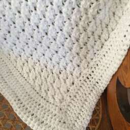 White With Silver Threads Baby Blanket - thumbnail 3
