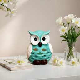 Ceramic Owl Candle Tealight Holder/Indoor Home Decorative Small Animal Desk Shelf Ornament - thumbnail 3