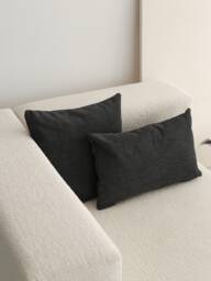Linen Dark Gray Throw Pillow Cover, Contemporary Soft & Comfy Lumbar Case, Anthracite Cushion Modern Home Decor, Any Size