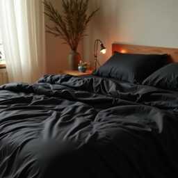Black Sateen Duvet Cover 1 Duvet Cotton Satin Comforter Set - thumbnail 3