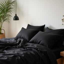 Black Sateen Duvet Cover 1 Duvet Cotton Satin Comforter Set - thumbnail 4