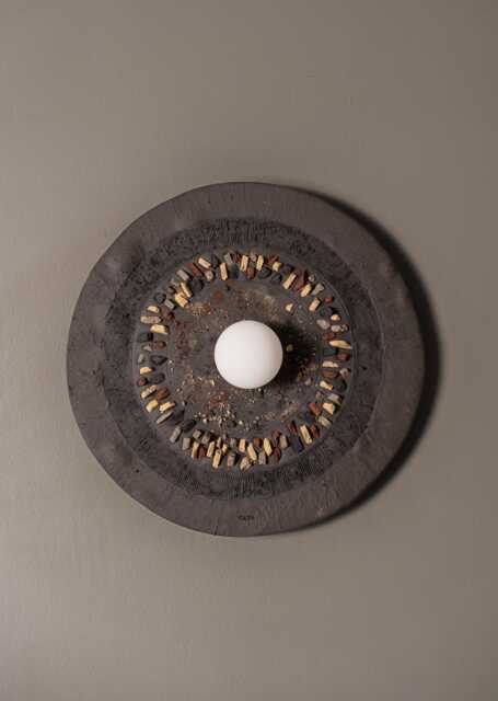 Handmade Wabi Sabi Ceramic Wall Sconce Textured Japandi Lamp - image 1