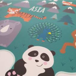 Personalized World Map Wall Decal Jungle Animals Nursery Decor - thumbnail 2