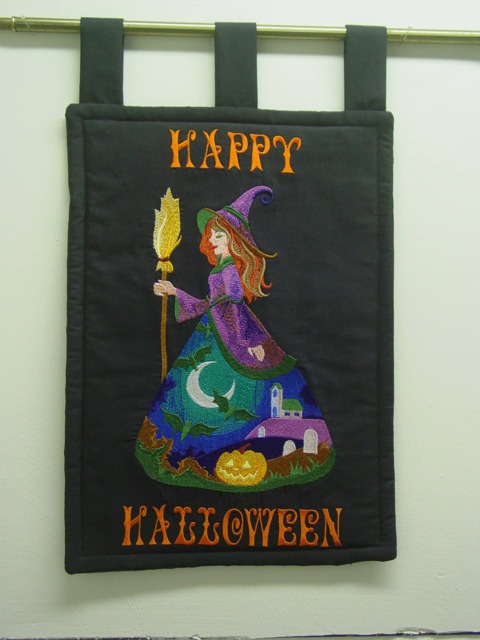 Happy Halloween Witch Wall Hanging - image 1