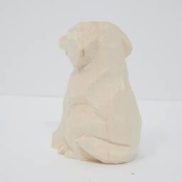 Unfinished Diy Wooden Dog Figurine - Hand Carved Puppy Rustic Gift - thumbnail 3