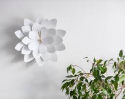 Lotus Flower Wall Clock, Modern Farmhouse Decor, Functional Home Gift - thumbnail 1