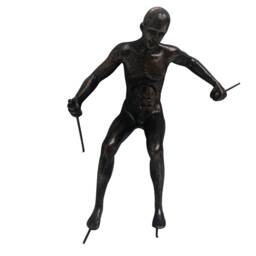 1x Large Skier Man Wall Sculpture in Bronze Colour An Inspiring Downhill Skiing At A Dash - thumbnail 2