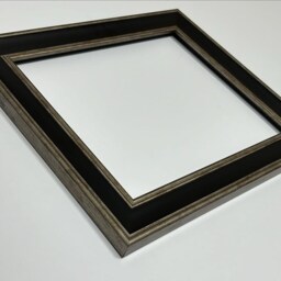 Scandi Black & Distressed Silver Picture Frame With Blue Mount - thumbnail 3