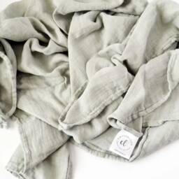 Sage Bamboo Muslin Baby Swaddle Blanket Unisex Lightweight Gauze - thumbnail 2