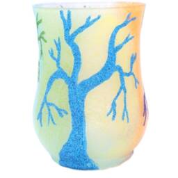 Painted Tree Candle Holder Hand Rainbow Trees Light Tea - thumbnail 3