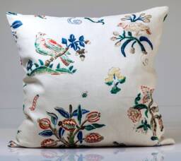 Schumacher Magical Menagerie Linen Pillow Cover, Birds Print - thumbnail 1