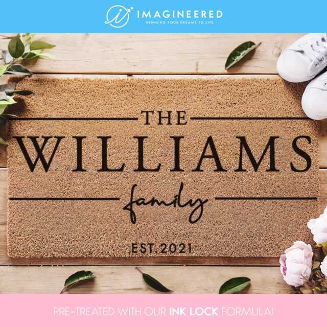 Custom Door Mat - Personalized Doormat Family Name Rug Housewarming Gift Closing Wedding - image 1