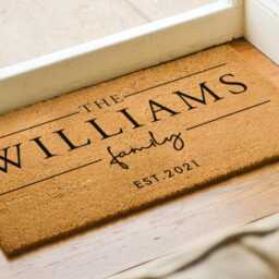 Custom Door Mat - Personalized Doormat Family Name Rug Housewarming Gift Closing Wedding - thumbnail 2