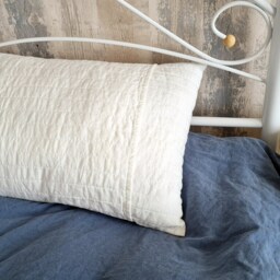 Quilted Linen Pillowcases - Set Of 2 Stonewashed Flax, Country Style - thumbnail 3