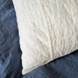Quilted Linen Pillowcases - Set Of 2 Stonewashed Flax, Country Style - thumbnail 2