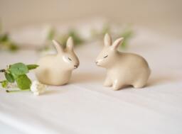 Handmade Ceramic Rabbit Couple - thumbnail 1