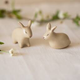 Handmade Ceramic Rabbit Couple - thumbnail 4