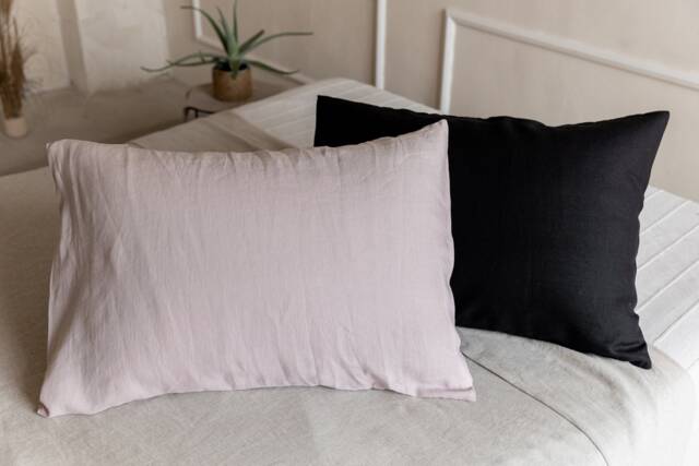 Ashen Pink Linen Pillowcases Washed Fabric - image 1