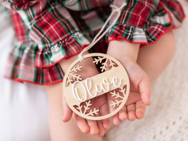 Wooden Snowflake Ornaments, Christmas Tree Decorations, Ornament, Custom Gift - image 1