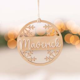 Wooden Snowflake Ornaments, Christmas Tree Decorations, Ornament, Custom Gift - thumbnail 2