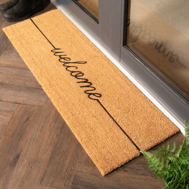 Welcome Scribble Doormat - Double Door Mat Long Home Decor Coir Eco Friendly Doormat - image 1