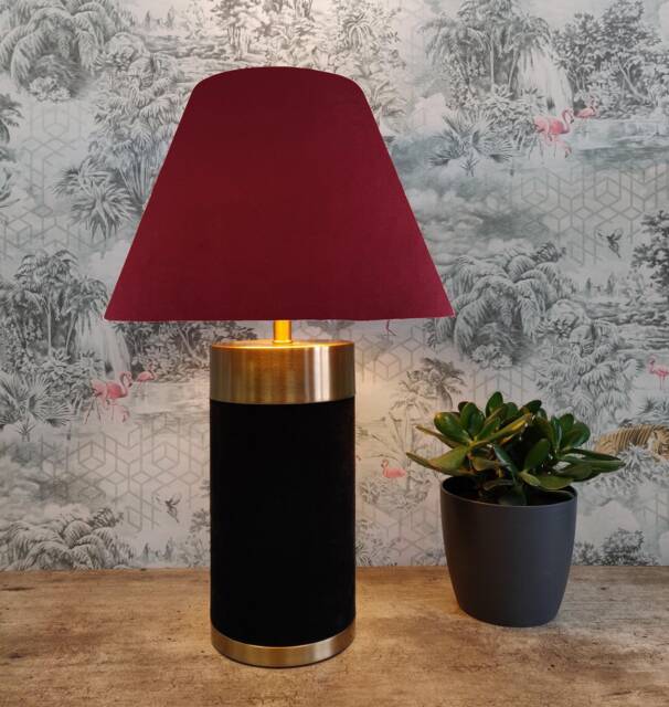 Red Empire Lampshade in Velvet Conical Tapered Lamp Shade - image 1