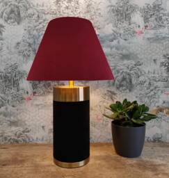 Red Empire Lampshade in Velvet Conical Tapered Lamp Shade - thumbnail 1