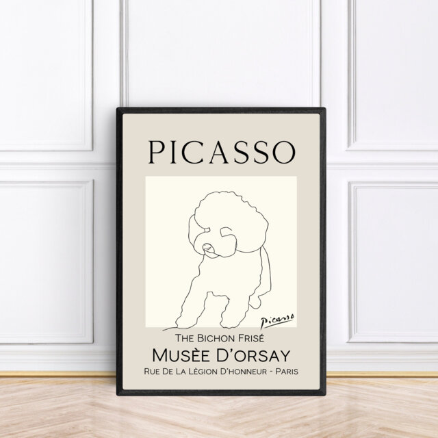 Picasso Style Bichon Frise Wall Art Print, Dog Art, Prints, Framed Prints
