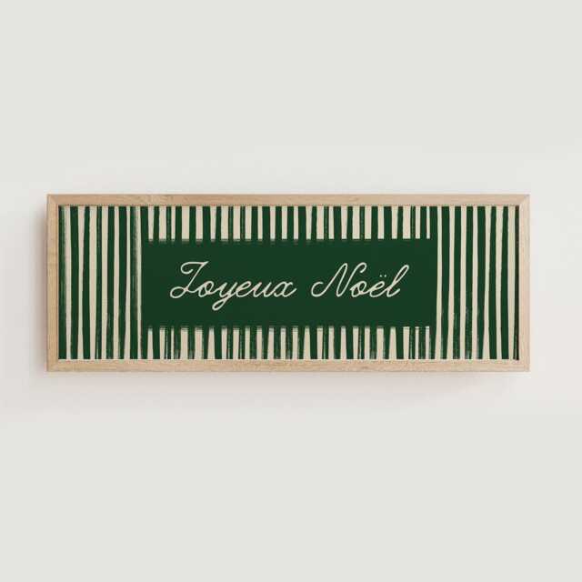 Joyeux Noel Christmas Print French Wide Format Vintage Retro Style - image 1