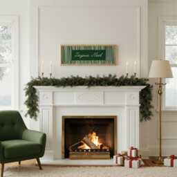 Joyeux Noel Christmas Print French Wide Format Vintage Retro Style - thumbnail 2
