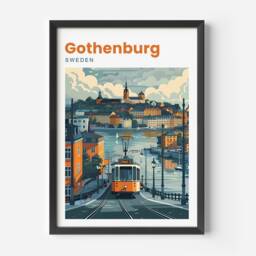 Gothenburg Print - Travel Poster Sweden Wall Art - thumbnail 2