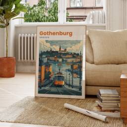 Gothenburg Print - Travel Poster Sweden Wall Art - thumbnail 3