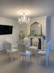 Shabby Chic French Style Dining Chair Set Vintage Refurbished, Custom Fabric